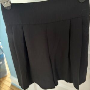 LOFT Black Mini Skater Skirt Pleated